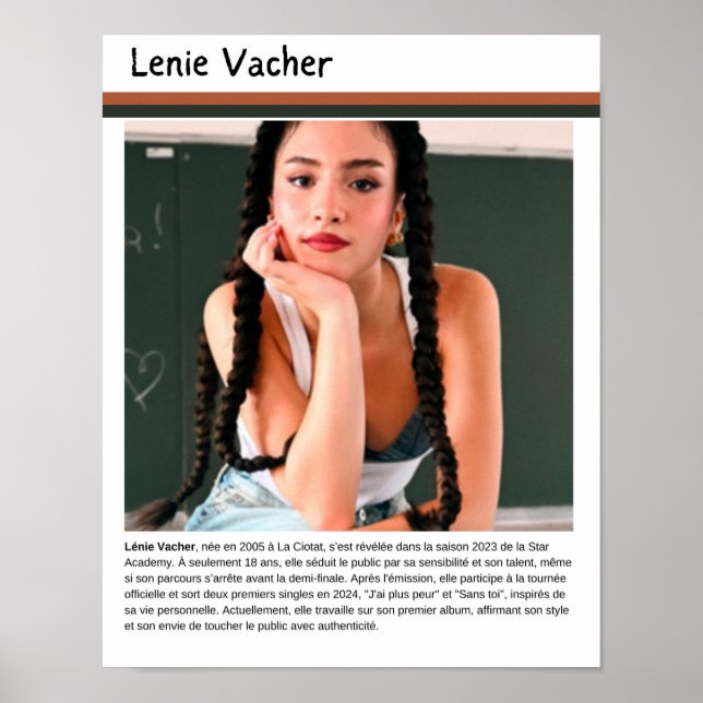 Poster Lenie Vacher – Star Academy 2023 (Frente)