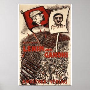 Póster Lenin e Gandhi