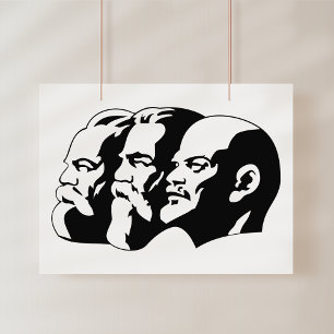 Poster Lenin, Marx, Engels, União Soviética, Comunismo