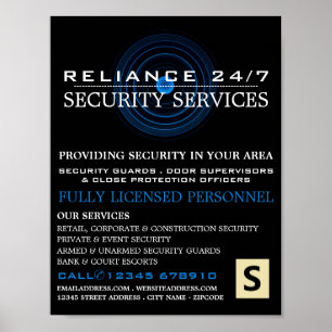 Poster Lente azul, Publicidade do pessoal de segurança