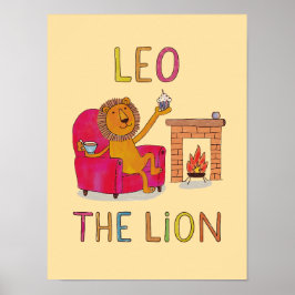 Poster Leo, a Arte Leão, Rei da Sala Sentada