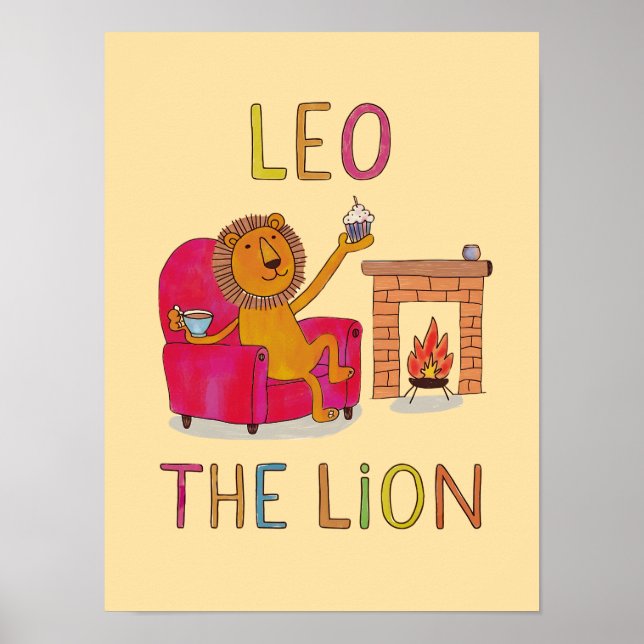 Poster Leo, a Arte Leão, Rei da Sala Sentada (Frente)
