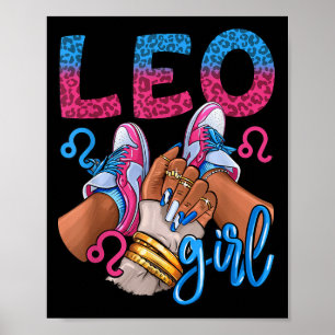 Poster Leo Black Girl Birth Sneakers Zodia Unhas