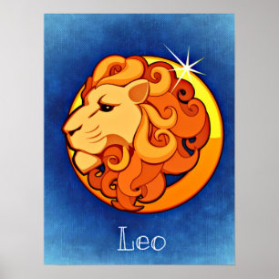 Poster Leo em Azul
