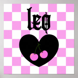 Poster Leo Gothic Aestética Checkered Cherry Art