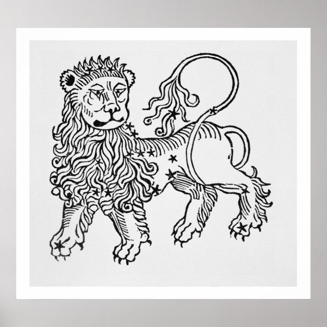 Póster Leo (o Leão) uma ilustração do Poeticon (Frente)