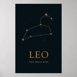 Poster LEO - O Negrito | Constelação Zodiac