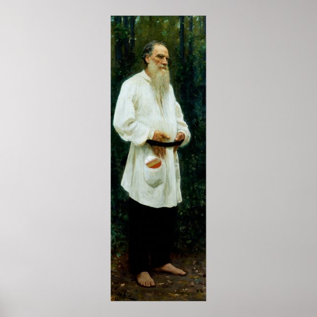 Poster Leo Tolstoy Barefoot por Ilya Repin (Frente)
