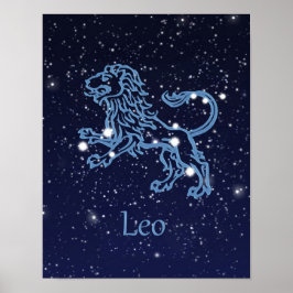 Poster Leo Zodiac Sinal e Constelação