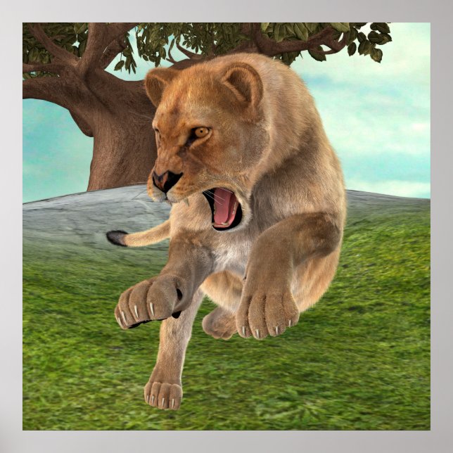 Póster Leoa Caçadora (Frente)