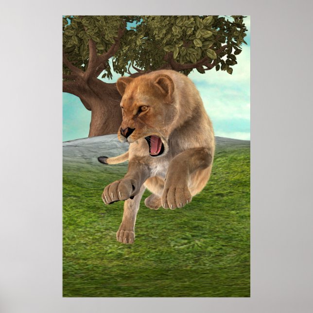 Póster Leoa Caçadora (Frente)