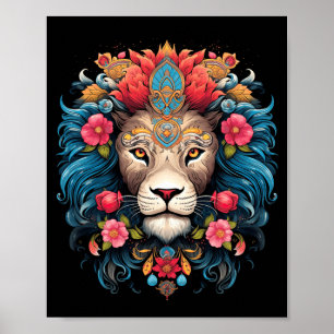Poster Leões Coloridos Leões Da África Dia Dos