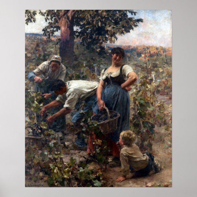 Poster Léon Augustin Lhermitte A Colheita De Uvas (Frente)