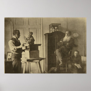 Póster Léon Tolstói e o príncipe Paolo do escultor