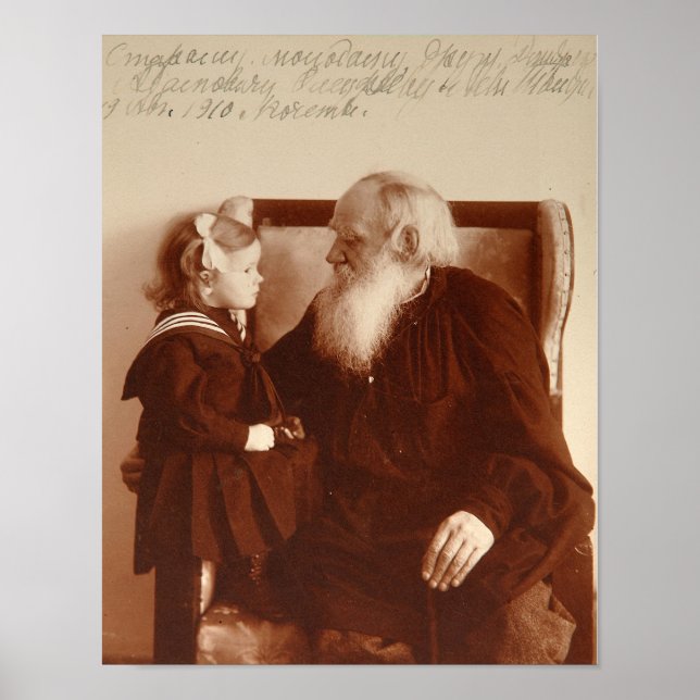 Póster Leon Tolstoy com sua neta, Tatiana (Frente)