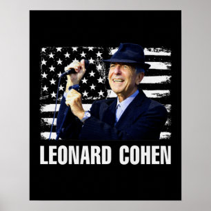 Poster Leonard Cohen American Flag