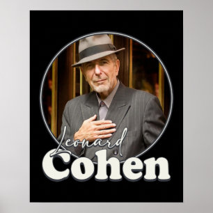 Poster Leonard Cohen Retro Retrato FanArt Tributo