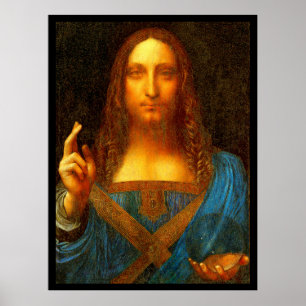Poster Leonardo da Vinci 1500 Salvator Mundi Belas Artes