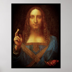 Poster Leonardo da Vinci 1500 Salvator Mundi Belas Artes
