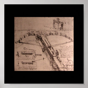 Póster Leonardo da Vinci, design para uma besta enorme