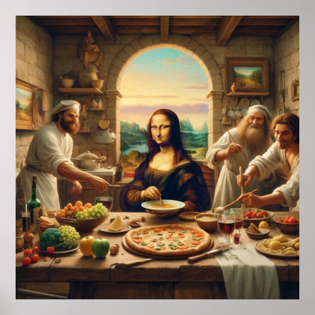 Poster Leonardo Da Vinci Entretendo Alguns Amigos (Frente)