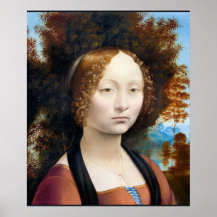 Poster Leonardo da Vinci - Ginevra de' Benci,