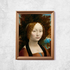 Poster Leonardo Da Vinci Ginevra De Benci Antiga Arte Fam