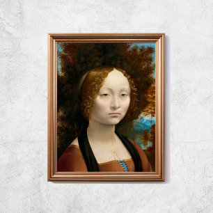 Poster Leonardo Da Vinci Ginevra De Benci Antiga Arte Fam