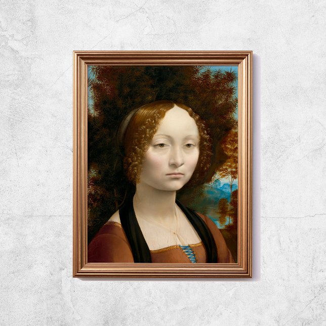 Poster Leonardo Da Vinci Ginevra De Benci Antiga Arte Fam (Leonardo Da Vinci Ginevra De Benci Old Famous Art Poster
)