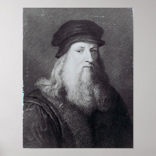 Póster Leonardo da Vinci, gravado por Raphael (Frente)