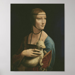 Poster Leonardo da Vinci Lady com um Ermine
