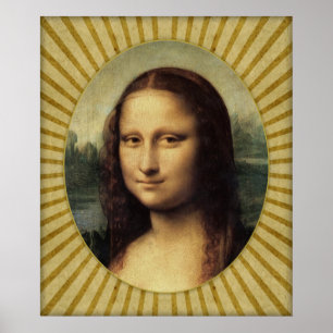 Poster Leonardo da Vinci - Mona Lisa em detalhe