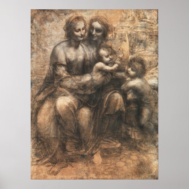 Poster Leonardo da Vinci O Cartoon de Leonardo Arte Fino (Frente)