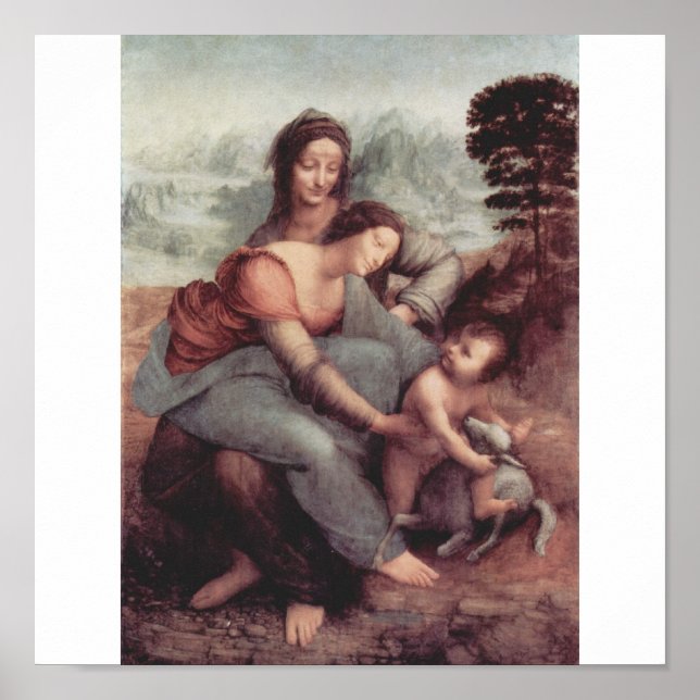 Póster Leonardo Da Vinci pintando cerca de 1510 (Frente)