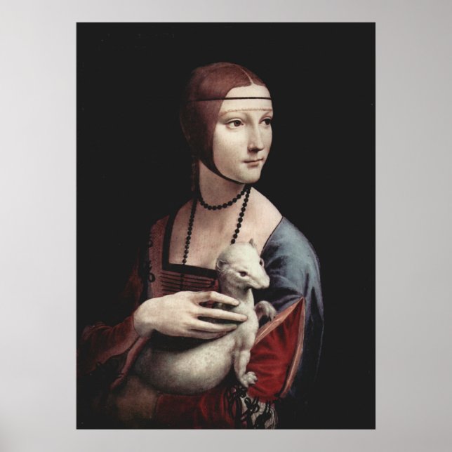 Poster Leonardo Da Vinci - Senhora com um Ermine (Frente)