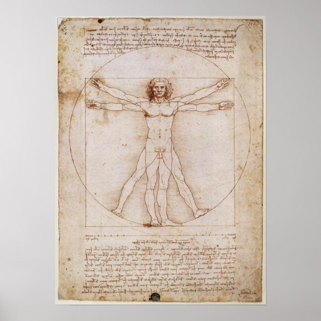 Poster Leonardo da Vinci Vitruvian (Frente)