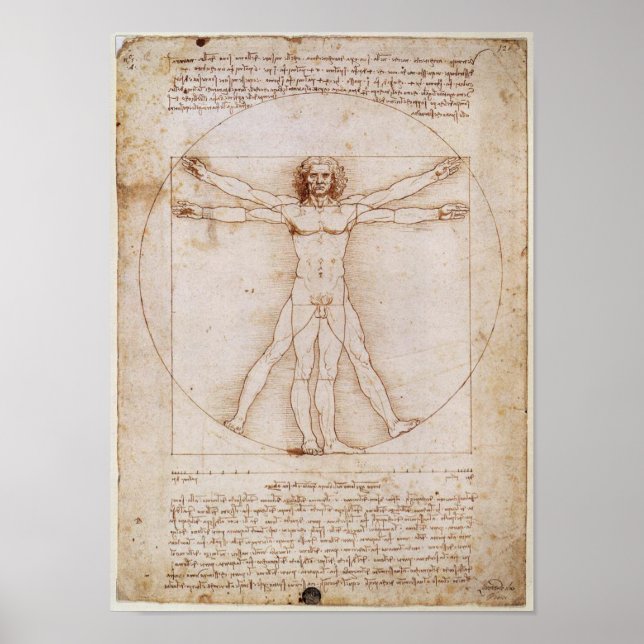 Poster Leonardo da Vinci Vitruvian (Frente)