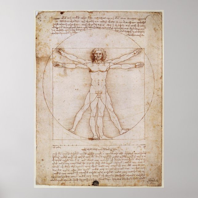 Poster Leonardo da Vinci Vitruvian (Frente)