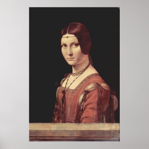Poster Leonardo de da Vinci - Ferronnière do belle do La