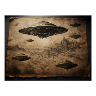 Póster Leonardos Flugmaschinen: Das Geheimnis des UFOs