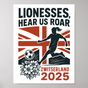 Poster  Leonas, Ouça-nos Rugir – Futebol Feminino Inglês