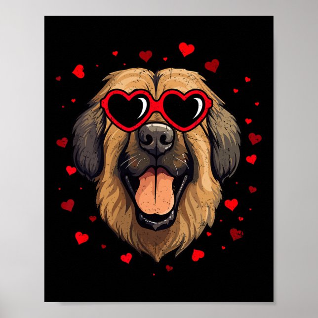 Poster Leonberger Namorados Heart Cute Dog Lovers (Frente)