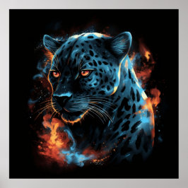 Poster Léopard blanc