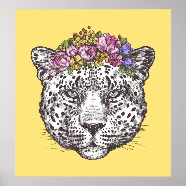 Poster Leopard Hippie Chic (Frente)