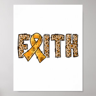 Poster Leopard Imprime Laranja Fita Laranja Fé Acesa Cons