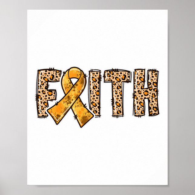 Poster Leopard Imprime Laranja Fita Laranja Fé Acesa Cons (Frente)