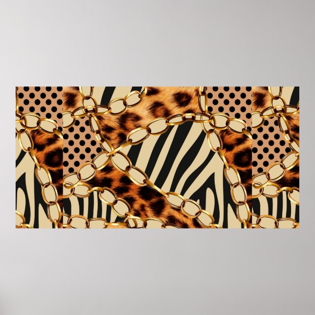 Poster Leopard Pattern, Leopard Print, Animal print, (Frente)