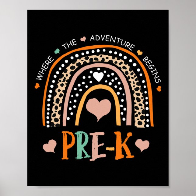 Poster Leopard Rainbow Pre K Onde Começa A Aventura (Frente)