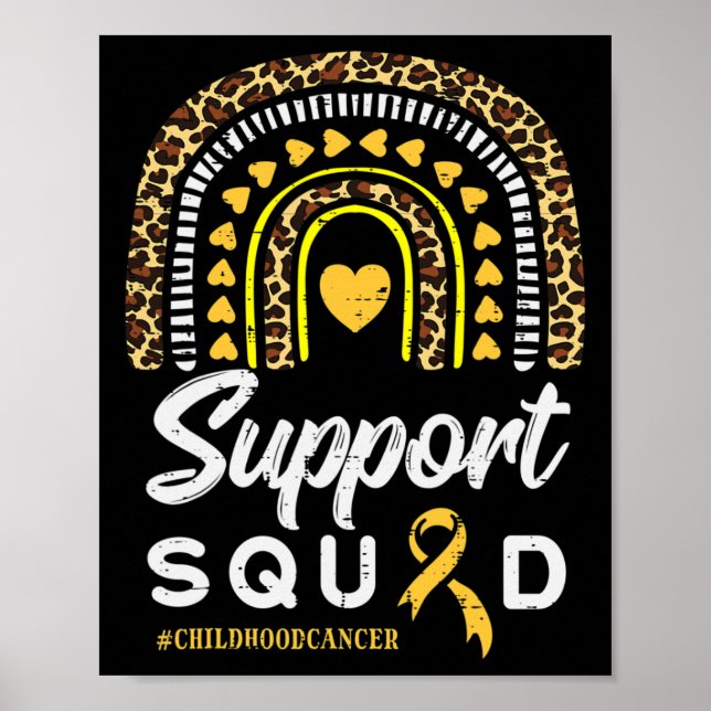 Poster Leopard Rainbow Support Squad Childhood Cancer Awa (Frente)