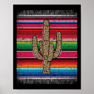 Poster Leopardo Cactus Mexicano Cinco de Mayo